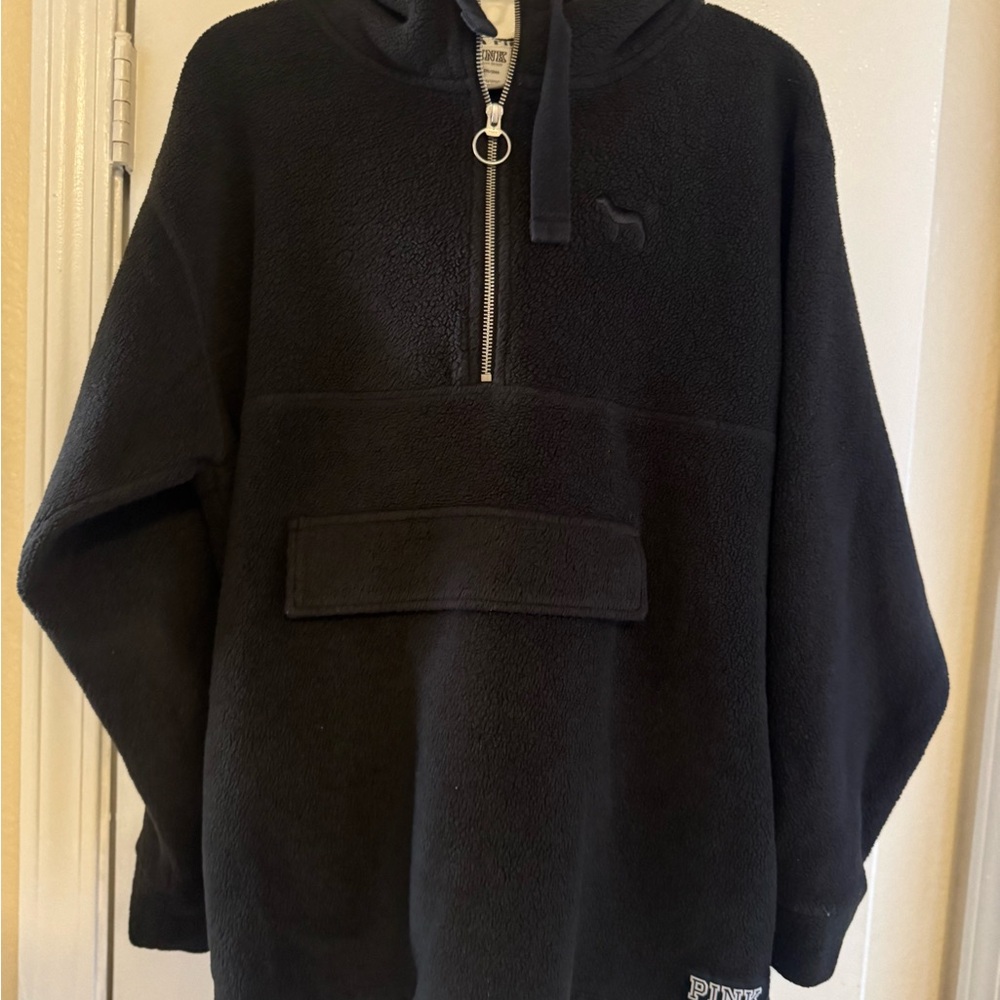 PINK Victoria's Secret Black Fleece Hoodie